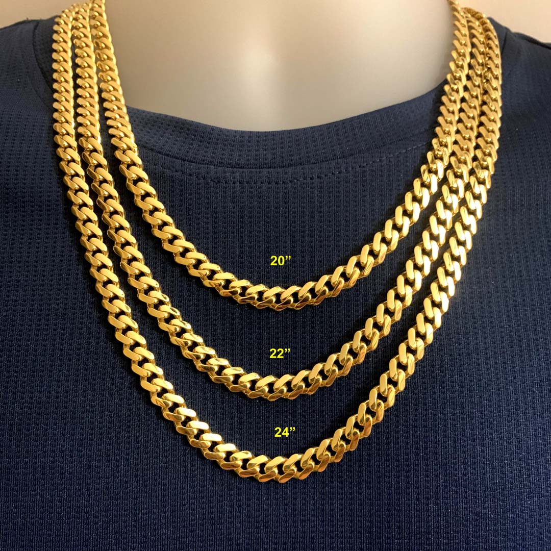 10K Miami Cuban Style Chain(, approximately 6mm – Devon Jeweler