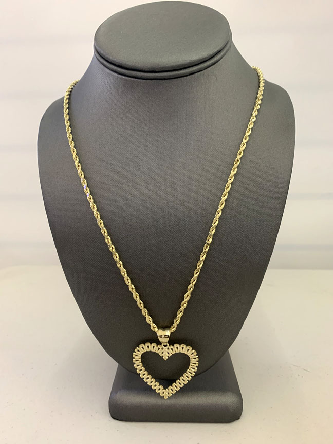 10K Rolex style heart Pendant with chain or charm only – Devon Jeweler